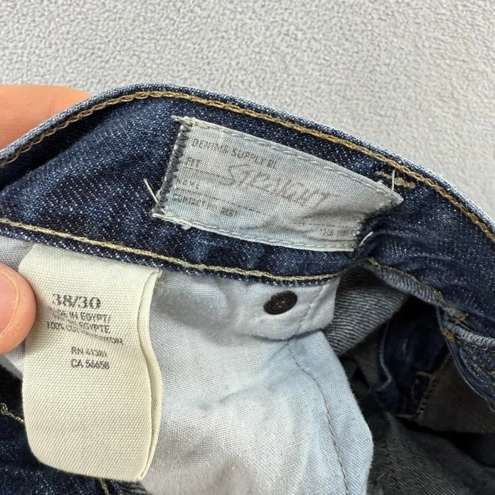 Denim Supply Ralph Lauren Jeans Men's 38x30 Blue Denim Dark Wash American Flag